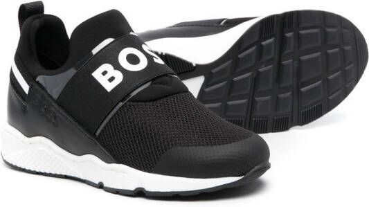 BOSS Kidswear Sneakers met logoprint Zwart