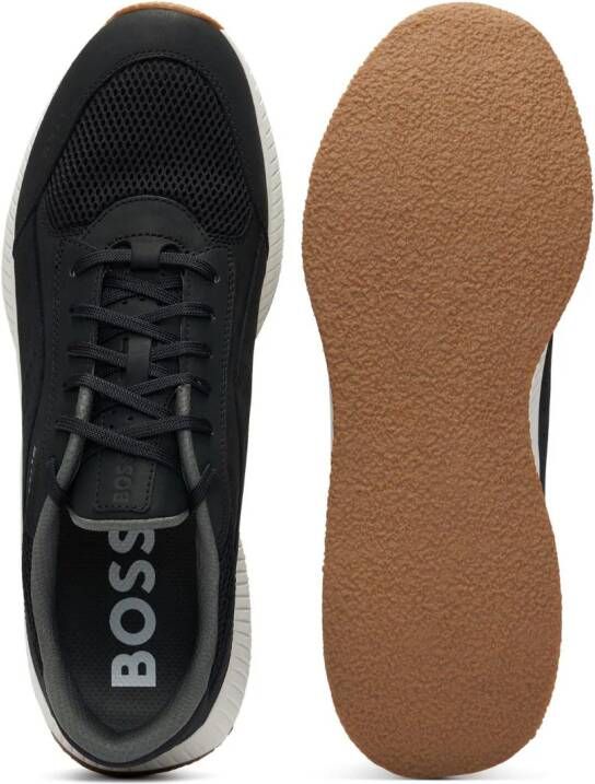 BOSS Leren sneakers Zwart