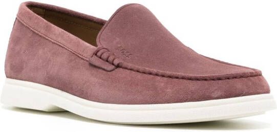BOSS Loafers met logo-reliëf Rood