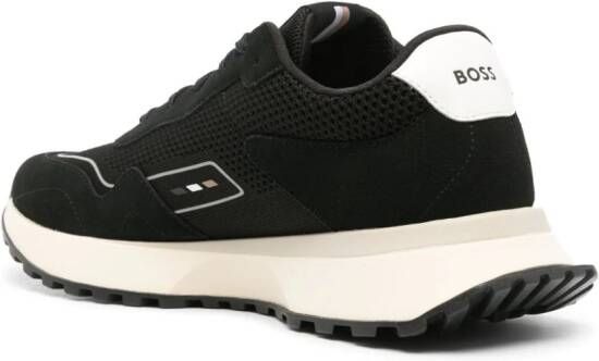 BOSS Gebreide sneakers met vlakken Zwart