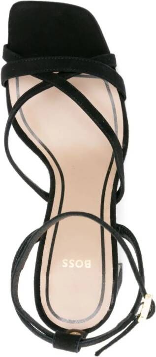 BOSS Suède sandalen Zwart