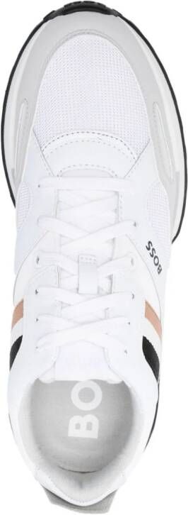 BOSS Gestreepte sneakers Wit