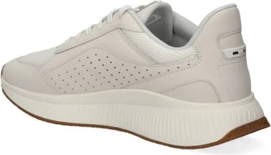 BOSS TTNM EVO leren sneakers met mesh vlak Beige