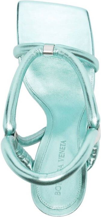 Bottega Veneta 95mm metallic leren sandalen Blauw