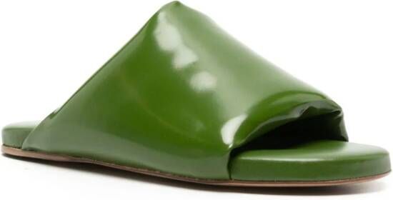 Bottega Veneta Cushion gewatteerde slippers Groen