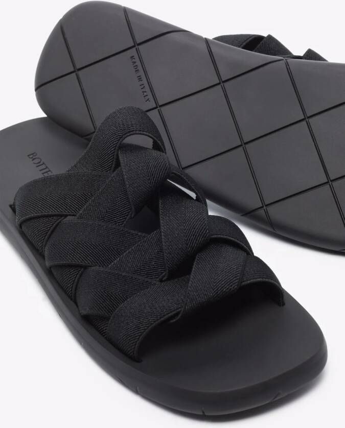 Bottega Veneta Intrecciato elastische sandalen Zwart