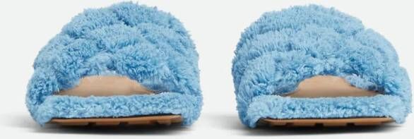 Bottega Veneta Intrecciato faux-fur sandals Blauw