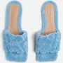 Bottega Veneta Intrecciato faux-fur sandals Blauw - Thumbnail 4