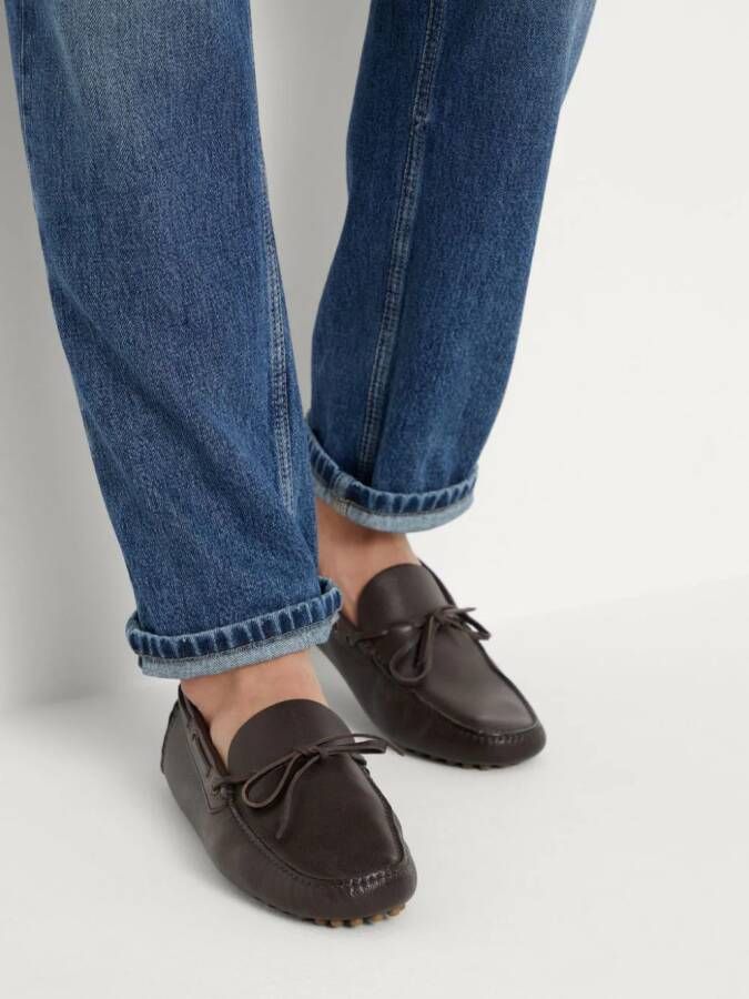 Brunello Cucinelli Driver leren loafers Bruin