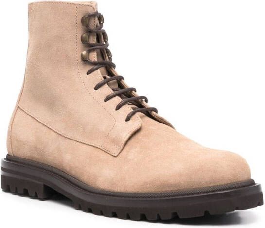 Brunello Cucinelli Enkellaarzen met veters Beige