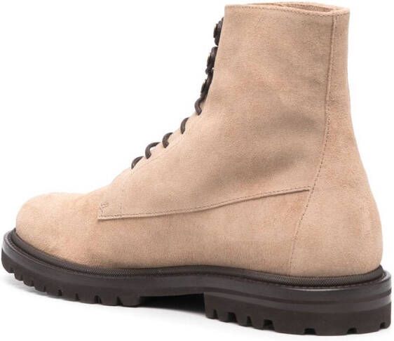 Brunello Cucinelli Enkellaarzen met veters Beige