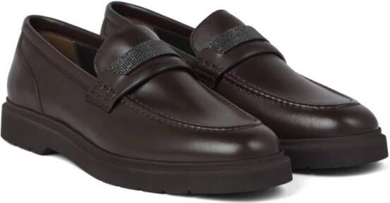 Brunello Cucinelli Gelakte loafers Bruin