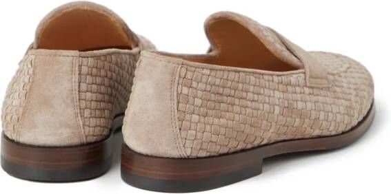 Brunello Cucinelli Geweven suède loafers Beige