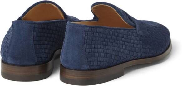 Brunello Cucinelli Geweven suède loafers Blauw