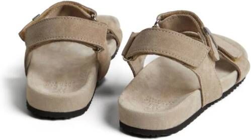 Brunello Cucinelli Kids Leren sandalen met monili detail Beige