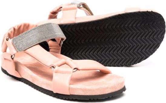 Brunello Cucinelli Kids Sandalen met klittenband Roze