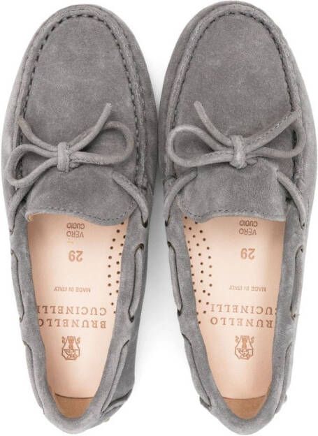 Brunello Cucinelli Kids Suède bootschoenen Grijs