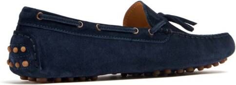 Brunello Cucinelli Kids Suède loafers met strikdetail Blauw
