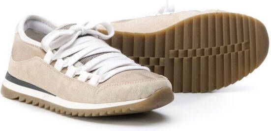 Brunello Cucinelli Kids Vetersneakers Beige