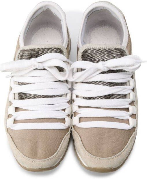 Brunello Cucinelli Kids Vetersneakers Beige