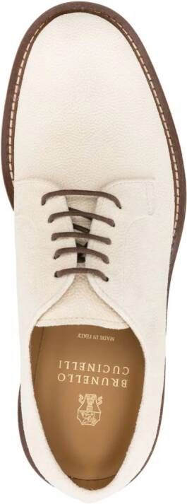 Brunello Cucinelli Leren derby schoenen Beige