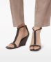 Brunello Cucinelli Leren sandalen met sleehak Bruin - Thumbnail 5