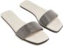 Brunello Cucinelli Leren slippers met monili details Zilver - Thumbnail 2