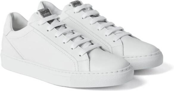 Brunello Cucinelli Leren sneakers met monili detail Wit