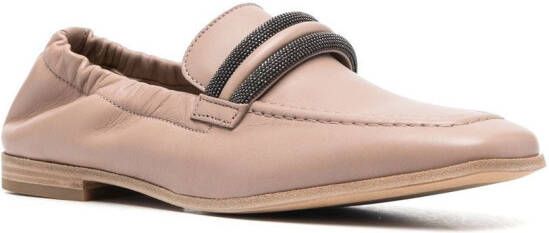 Brunello Cucinelli Loafers met vierkante neus Roze