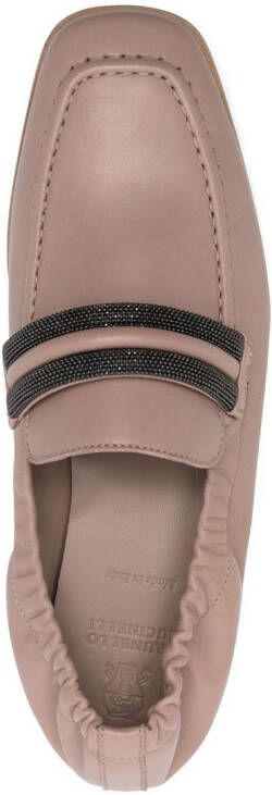 Brunello Cucinelli Loafers met vierkante neus Roze