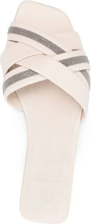 Brunello Cucinelli Monili sandalen met kettingdetail Beige