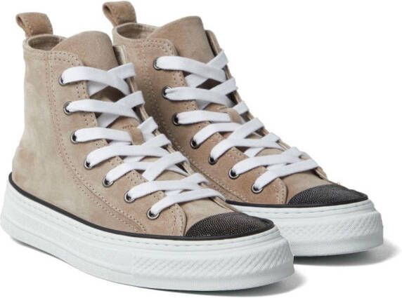 Brunello Cucinelli Sneakers met vlakken Bruin