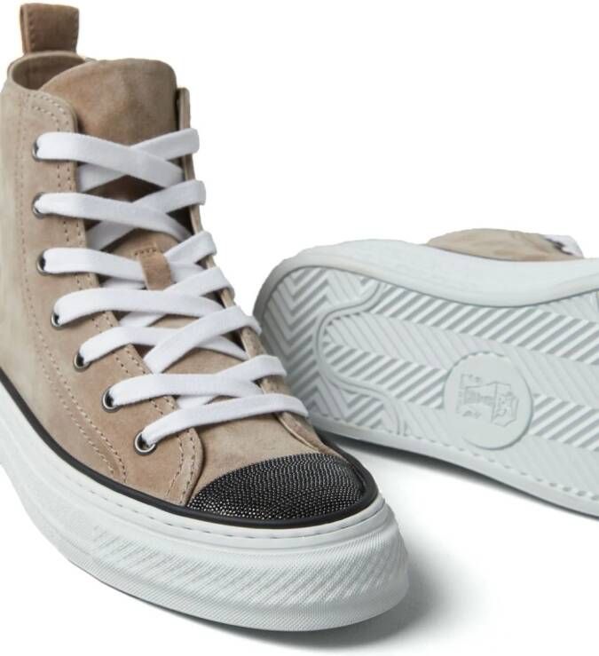 Brunello Cucinelli Sneakers met vlakken Bruin