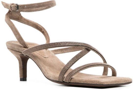 Brunello Cucinelli Sandalen met lage hak Bruin