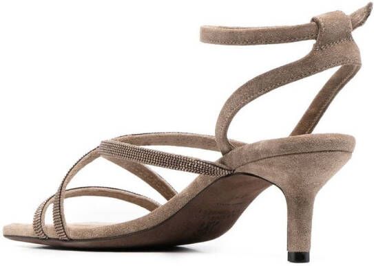 Brunello Cucinelli Sandalen met lage hak Bruin