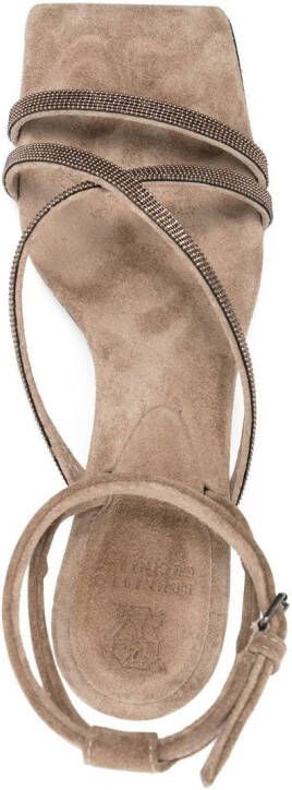 Brunello Cucinelli Sandalen met lage hak Bruin