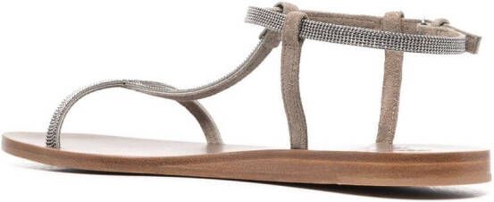 Brunello Cucinelli Sandalen met T-bandje Beige