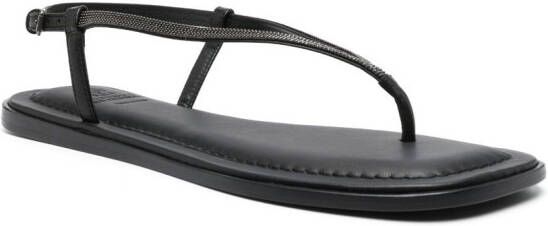 Brunello Cucinelli Slingback sandalen met gesp Zwart