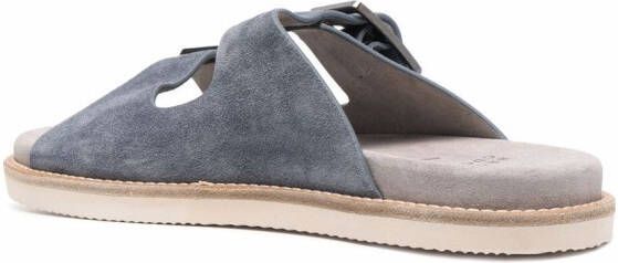 Brunello Cucinelli Slippers met gespdetail Grijs