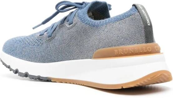 Brunello Cucinelli Sneakers met mesh vlak Blauw
