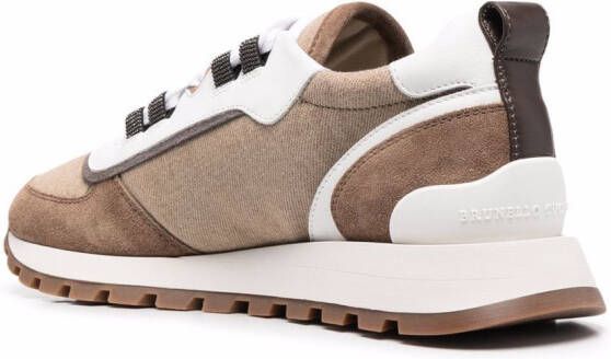 Brunello Cucinelli Sneakers met vlakken Bruin