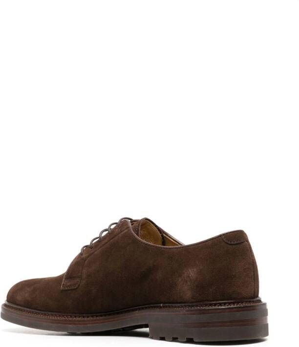 Brunello Cucinelli Suède derby schoenen Bruin