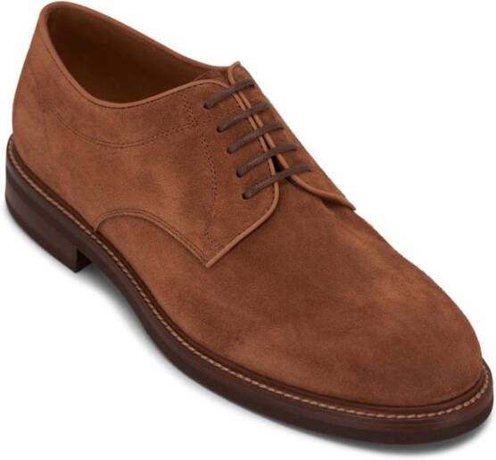 Brunello Cucinelli Suède veterschoenen Bruin