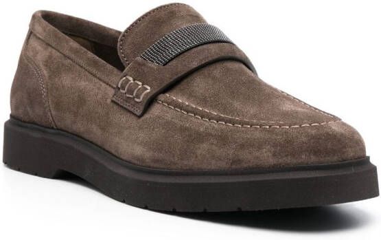 Brunello Cucinelli Suède loafers Grijs