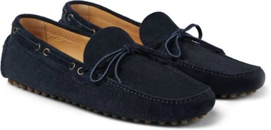 Brunello Cucinelli Suède loafers met kant Blauw