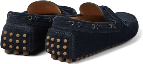 Brunello Cucinelli Suède loafers met kant Blauw
