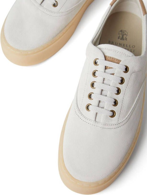 Brunello Cucinelli Suède low-top sneakers Wit