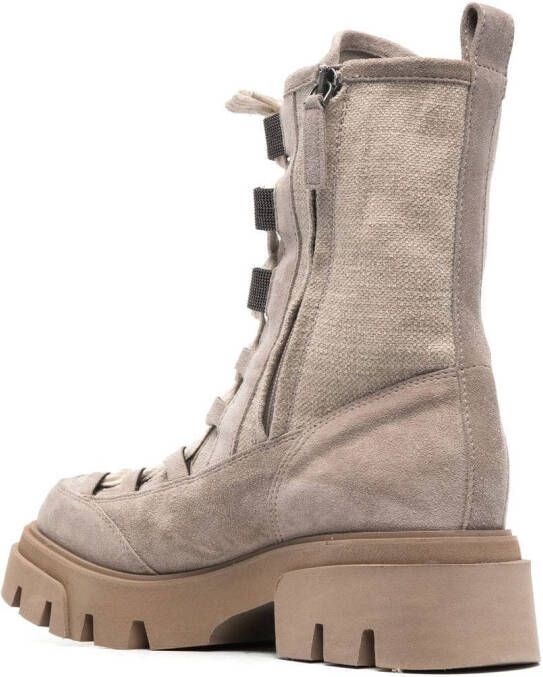 Brunello Cucinelli Veterlaarzen met chunky zool Beige