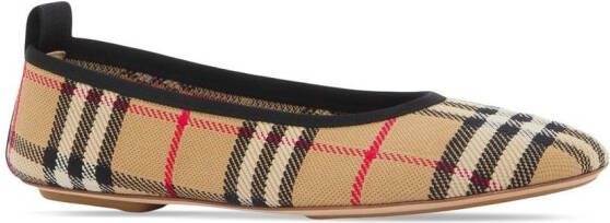 Burberry Pre-owned geruite ballerina's Beige