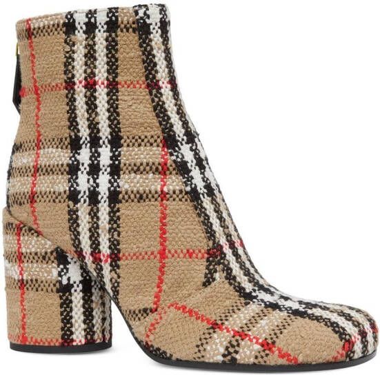 Burberry Bouclé enkellaarzen Beige